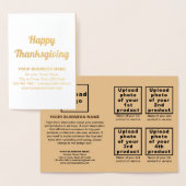 Lichtbruin bedrijfsmerk op Thanksgiving Folie Kaarten (Display)
