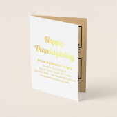 Lichtbruin bedrijfsmerk op Thanksgiving Folie Kaarten (Voorkant)
