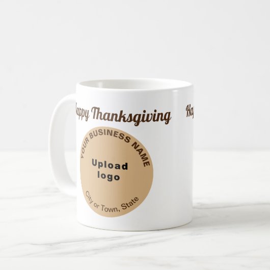 Lichtbruin bedrijfsmerk | Thanksgiving | Mok (Voorkant links)