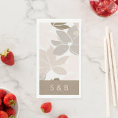 Lichtbruin bloem diner servet (Insitu)