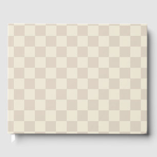 Lichtbruin en gebroken wit schaakbord gastenboek