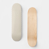 Lichtbruin en gebroken wit schaakbord persoonlijk skateboard (Voorkant)