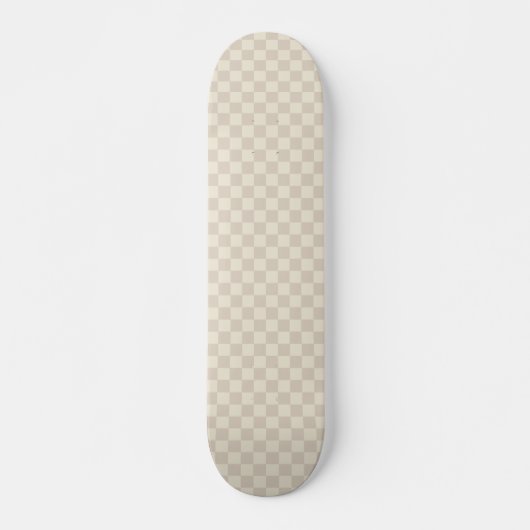 Lichtbruin en gebroken wit schaakbord persoonlijk skateboard (Voorkant)