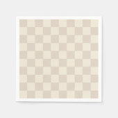 Lichtbruin en gebroken wit schaakbord servet (Voorkant)