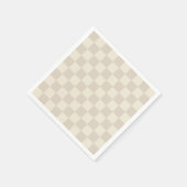 Lichtbruin en gebroken wit schaakbord servet (Hoek)