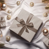 Lichtbruin en witte strepen patroon cadeaupapier