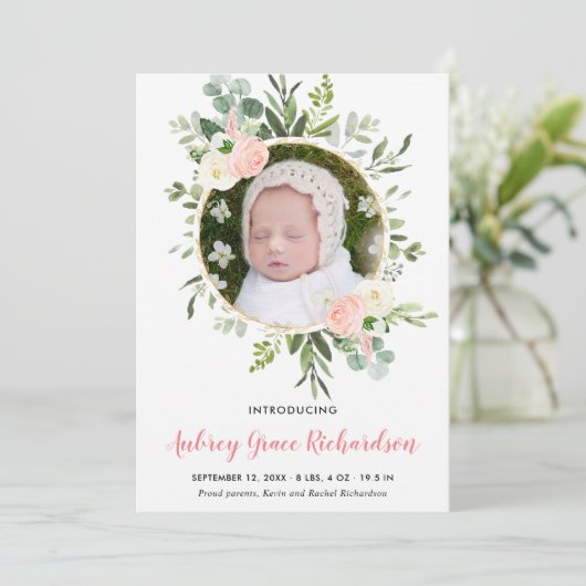 Lichtbruin gouden eucalyptusbaby aankondiging (Staand voorkant)