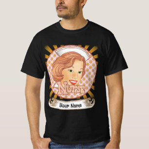 Lichtbruin haar verpleegkundige t-shirt