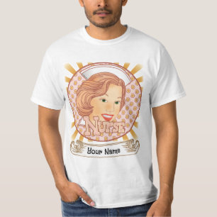 Lichtbruin haar verpleegkundige t-shirt