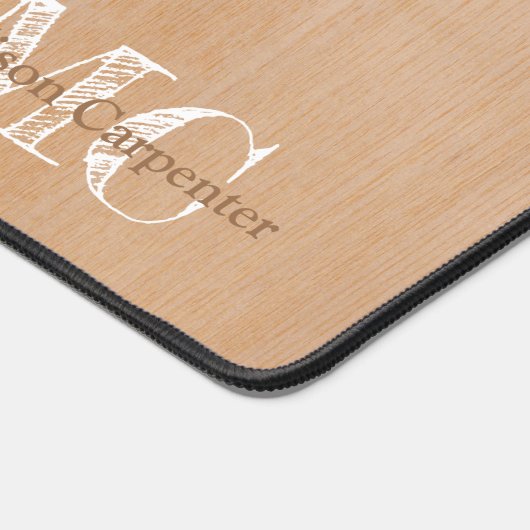 Lichtbruin hout Carpenter Monogram Bureaumat (Hoek)