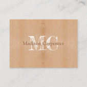 Lichtbruin hout Carpenter Monogram Visitekaartje (Voorkant)