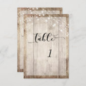 Lichtbruin Hout & Lichten Tafelnummer Kaart (Voorkant / Achterkant)