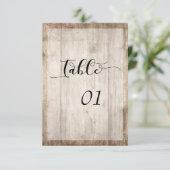 Lichtbruin Hout & Lichten Tafelnummer Kaart (Staand voorkant)