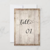 Lichtbruin Hout & Lichten Tafelnummer Kaart (Achterkant)