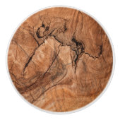 Lichtbruin houten ontwerp keramische knop (Voorkant)