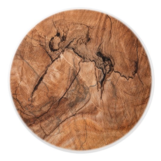 Lichtbruin houten ontwerp keramische knop (Voorkant)