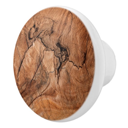 Lichtbruin houten ontwerp keramische knop (Rechts)