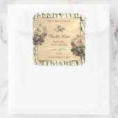 Lichtbruin Houtkorrel Beige Rozen Productlabels Vierkante Sticker (Tas)