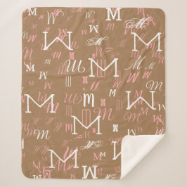 Lichtbruin initiaal M (op maat) koel Sherpa Deken