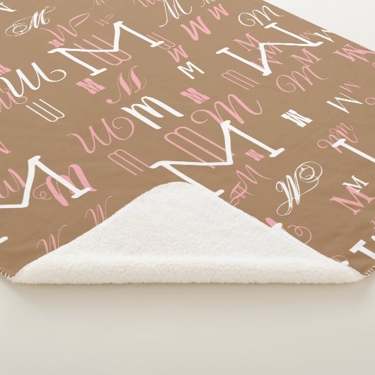 Lichtbruin initiaal M (op maat) koel Sherpa Deken (3/4)