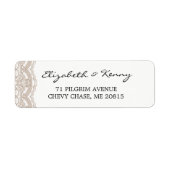 Lichtbruin Lace Return Adres Label (Voorkant)