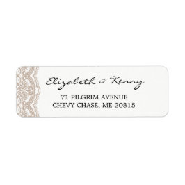 Lichtbruin Lace Return Adres Label