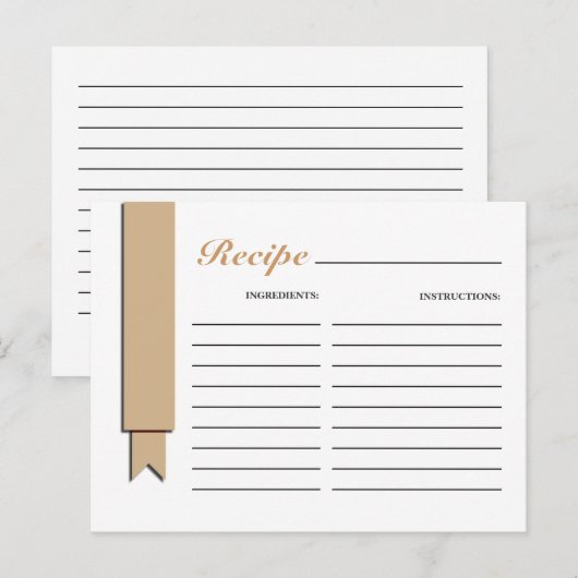 Lichtbruin lint Recept Kaart (Voorkant / Achterkant)