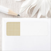 Lichtbruin patroon. Beige gingham. Etiket (Insitu)