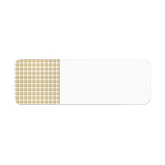 Lichtbruin patroon. Beige gingham. Etiket (Voorkant)