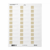 Lichtbruin patroon. Beige gingham. Etiket (Full Sheet)