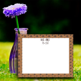 Lichtbruin patroon natuurlijke bloem notitieblok