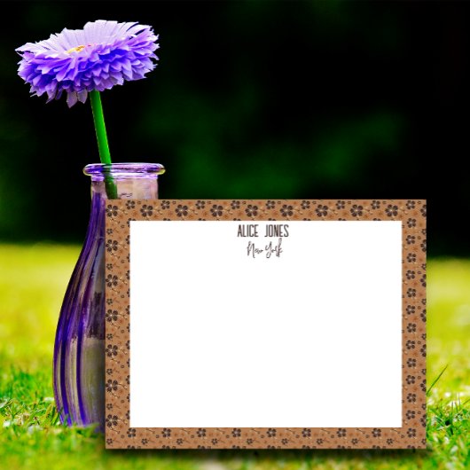 Lichtbruin patroon natuurlijke bloem notitieblok