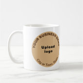 Lichtbruin Rond Bedrijfsmerk op Mok (Links)