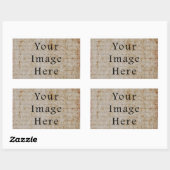 lichtbruin script tekst perkament papier rechthoekige sticker (Vel)