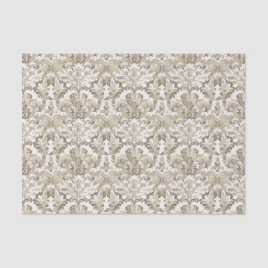 lichtbruin sierdamast patroon tissuepapier (Voorkant)