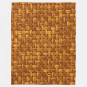 Lichtbruin stoffenpatroon, rieten netwerk, rotan fleece deken (Voorkant)