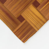 Lichtbruin stoffenpatroon, rieten netwerk, rotan fleece deken (Hoek)