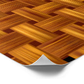 Lichtbruin stoffenpatroon, rieten netwerk, rotan poster (Hoek)