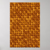 Lichtbruin stoffenpatroon, rieten netwerk, rotan poster (Voorkant)