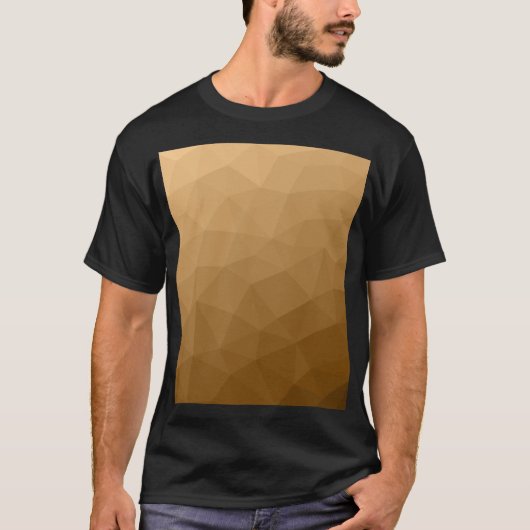 Lichtbruin verloop geometrisch maaspatroon t-shirt (Voorkant)