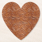 Lichtbruin Western nepleer Kartonnen Onderzetters (Voorkant)