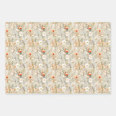 Lichtbruin Wildflower Pattern Waterverf Inpakpapier Vel (Voorkant 3)