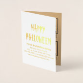 Lichtbruin Zakelijk Merk op Halloween Folie Kaart (Voorkant)