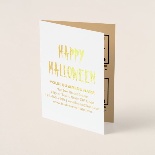 Lichtbruin Zakelijk Merk op Halloween Folie Kaart (Voorkant)