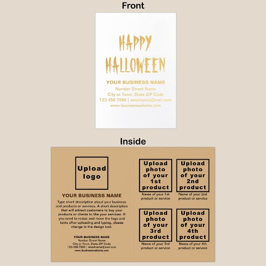 Lichtbruin Zakelijk Merk op Halloween Folie Kaart