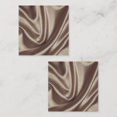 Lichtbruin zijdeweefsel vierkante visitekaartje (Voorkant / Achterkant)