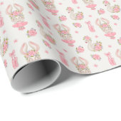 Lichtbruinachtige feestdag met roze florina cadeaupapier (Rol Hoek)