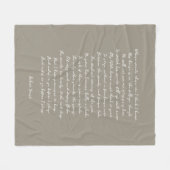 Lichtbruine aangepaste gedicht songtekst citaat fleece deken (Voorkant (Horizontaal))