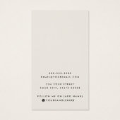 Lichtbruine, aangepaste logo-oorenkaart visitekaartje (Achterkant)