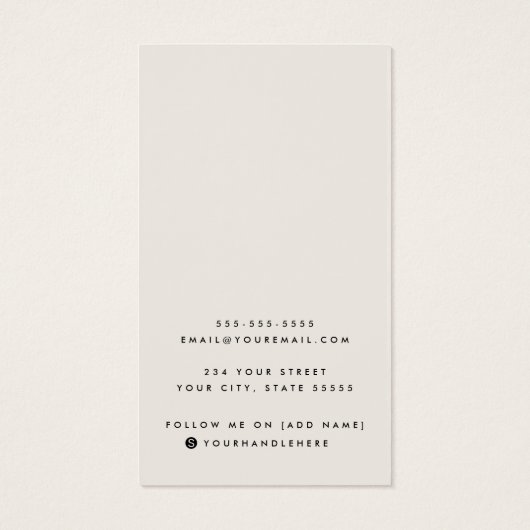 Lichtbruine, aangepaste logo-oorenkaart visitekaartje (Achterkant)